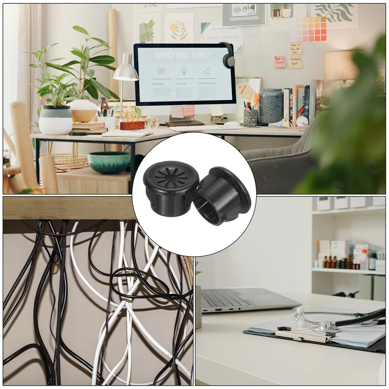 Snap Bushing Grommet, 0.47"(12mm) Mount Dia, 38Pcs Nylon Bushing Grommet, Black