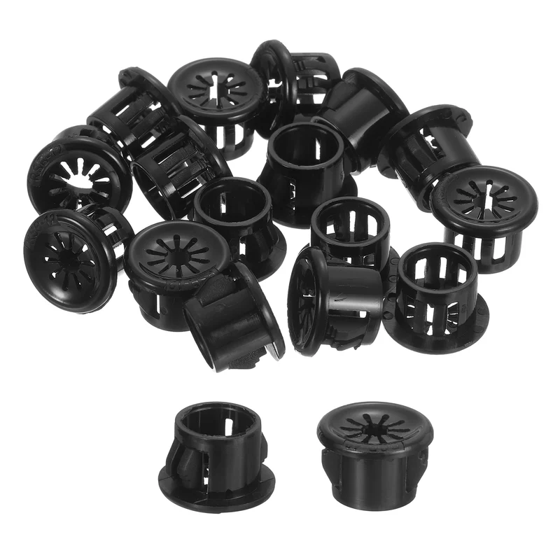 Snap Bushing Grommet, 0.47"(12mm) Mount Dia, 18Pcs Nylon Bushing Grommet, Black