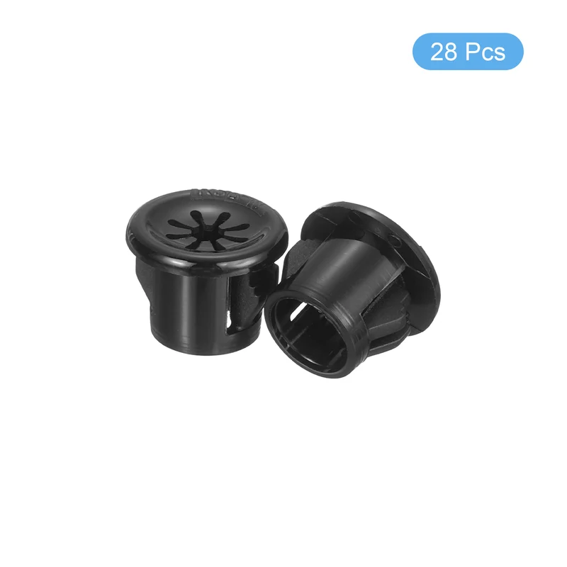Snap Bushing Grommet, 0.4"(10mm) Mount Dia, 28Pcs Nylon Bushing Grommet, Black