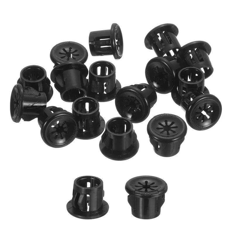 Snap Bushing Grommet, 0.4"(10mm) Mount Dia, 18Pcs Nylon Bushing Grommet, Black
