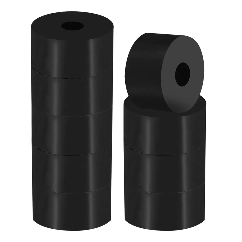 Rubber Anti-Vibration Spacer, 8 Pcs 1.6" OD x 25/64" ID x 0.8" Thickness Rubber Spacer for HVAC, Air Conditioner, Washer, Car Accessories, Black
