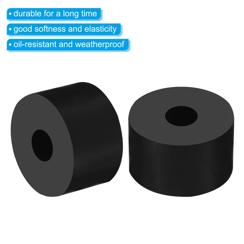 Rubber Anti-Vibration Spacer, 8 Pcs 1.4" OD x 25/64" ID x 0.8" Thickness Rubber Spacer for HVAC, Air Conditioner, Washer, Car Accessories, Black