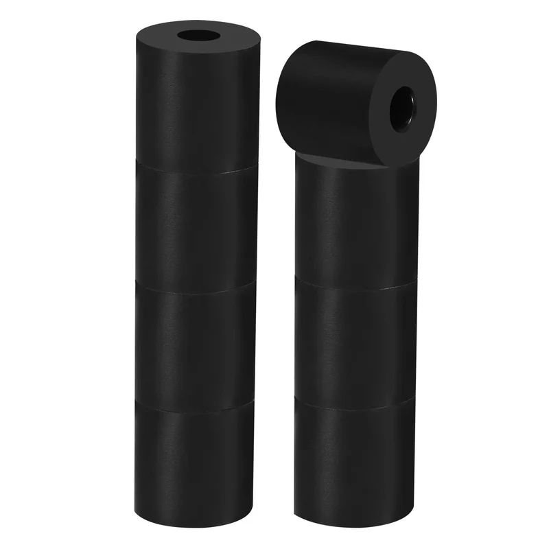 16Pcs Multi Purpose Rubber Spacer, 1.2" OD x 25/64" ID x 1.2" Thickness, Black