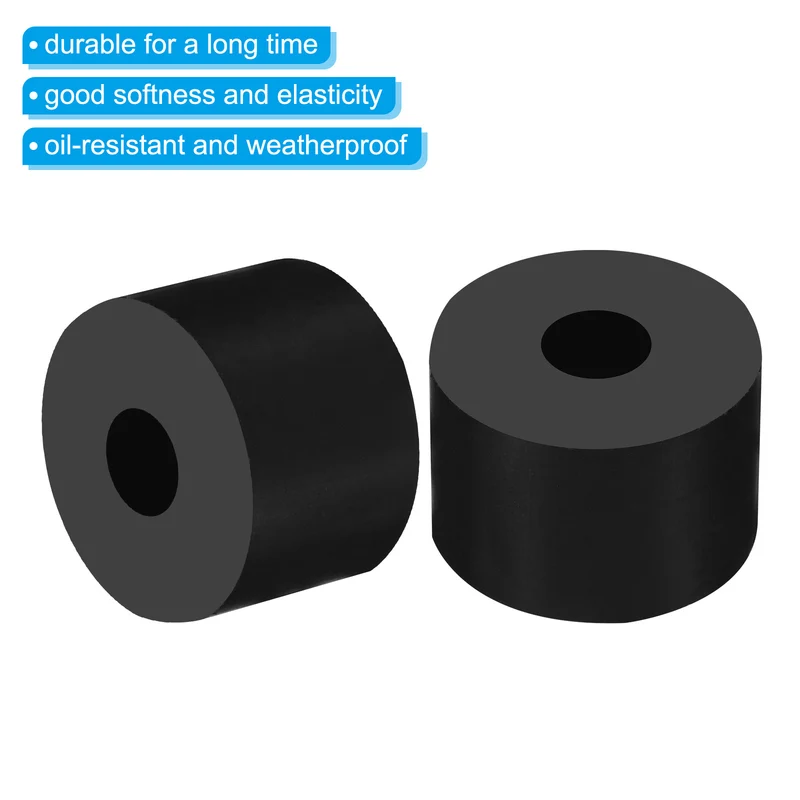 Rubber Anti-Vibration Spacer, 8 Pcs 1.2" OD x 25/64" ID x 0.8" Thickness Rubber Spacer for HVAC, Air Conditioner, Washer, Car Accessories, Black