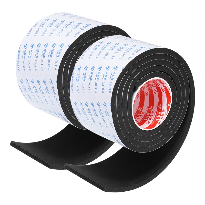2pcs Foam Tape 100mm W x 8mm t x 2M Weather Stripping Black for Door Window