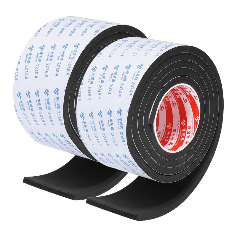 2pcs Foam Tape 80mm W x 8mm t x 2M Weather Stripping Black for Door Window
