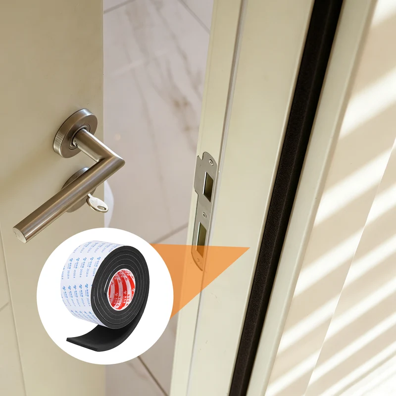 2pcs Foam Tape 80mm W x 8mm t x 2M Weather Stripping Black for Door Window