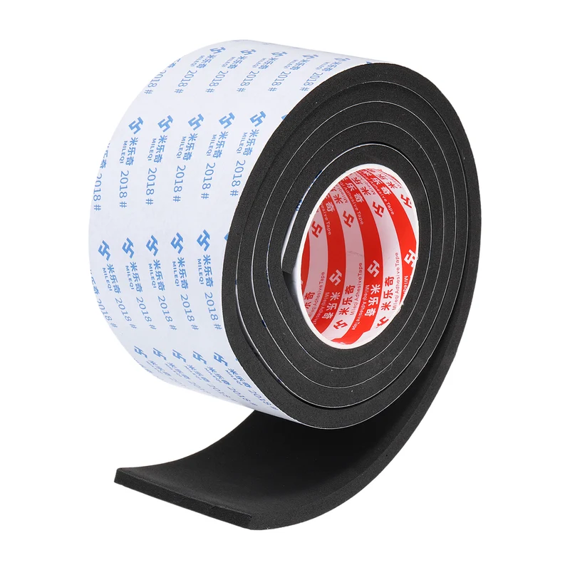 Foam Tape 80mm W x 8mm t x 2M Weather Stripping Black for Door Window