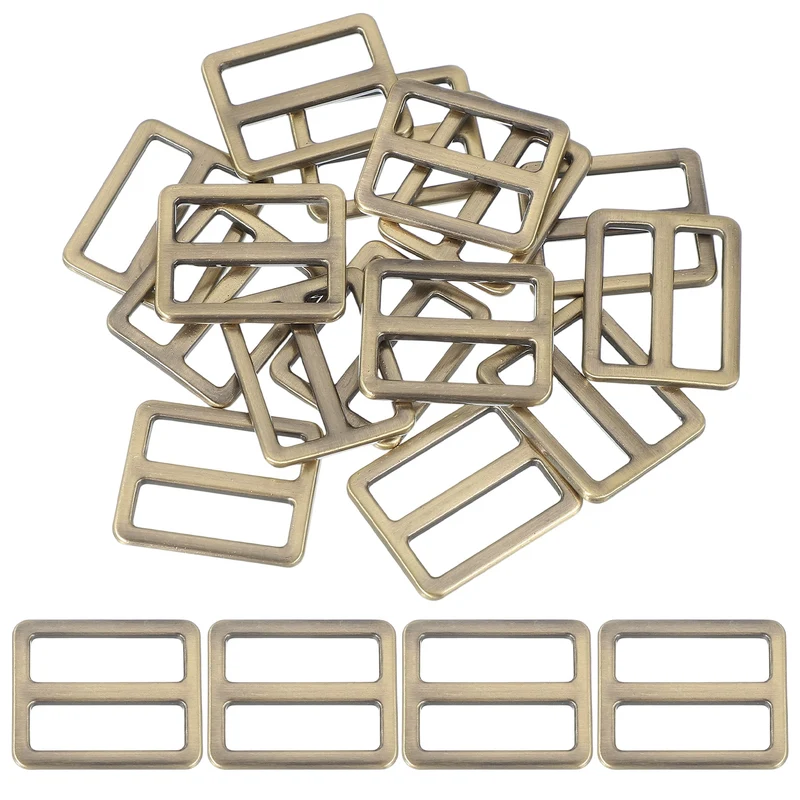 15 Pcs Metal Tri-glide Slide Buckle, 25mm Slider Strap Replacement, Bronze