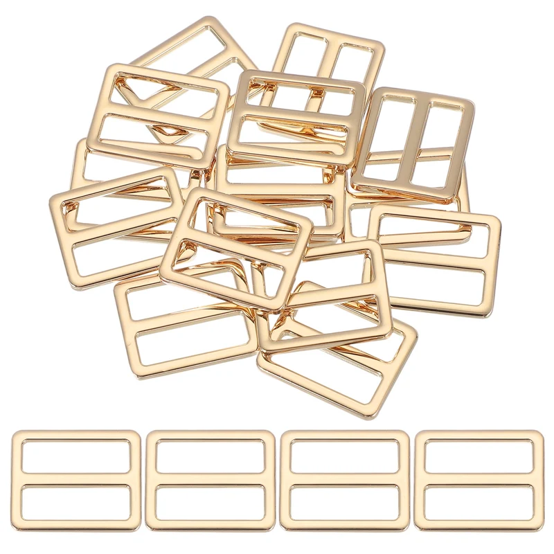 15 Pcs Metal Tri-glide Slide Buckle, 25mm Slider Strap Replacement, Gold