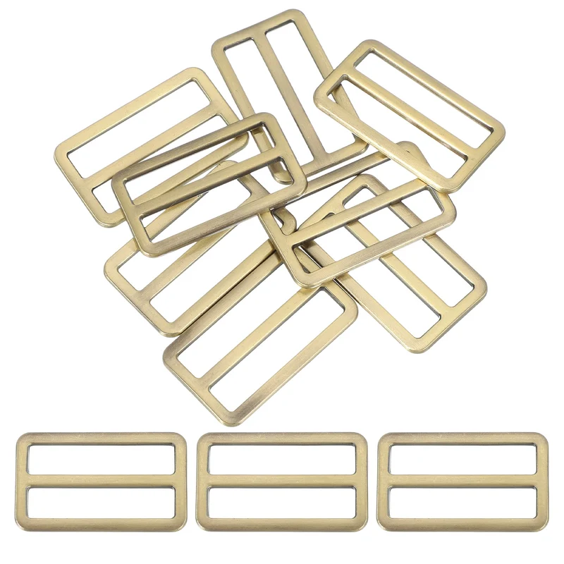 8 Pcs Metal Tri-glide Slide Buckle, 38mm Slider Strap Replacement, Bronze