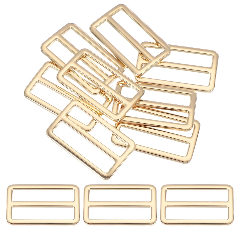 8 Pcs Metal Tri-glide Slide Buckle, 38mm Slider Strap Replacement, Gold