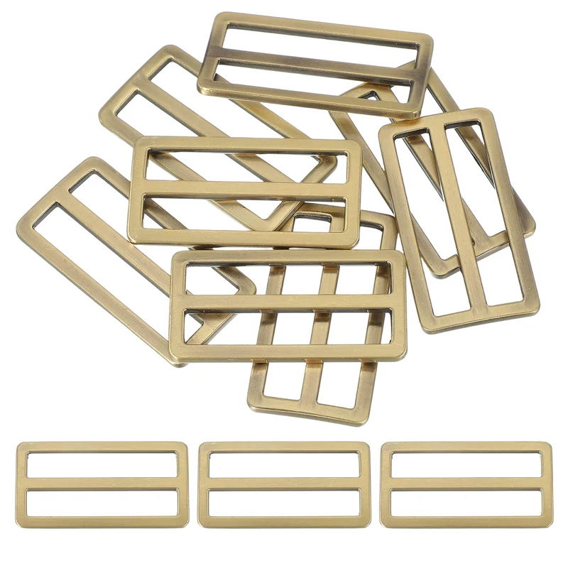 8 Pcs Metal Tri-glide Slide Buckle, 50mm Slider Strap Replacement, Bronze