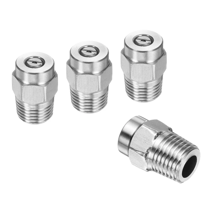 4pcs 25 Degree Surface Clean Tip 1/4 Inch NPT Male 1.449 Orifice Spray Nozzles