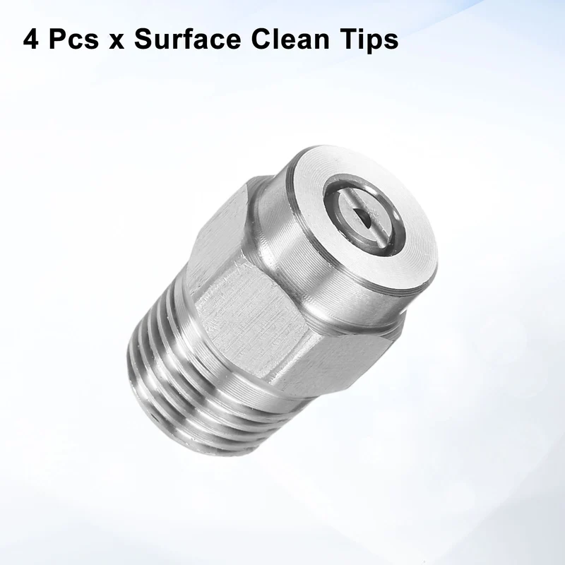 4pcs 25 Degree Surface Clean Tip 1/4 Inch NPT Male 1.449 Orifice Spray Nozzles