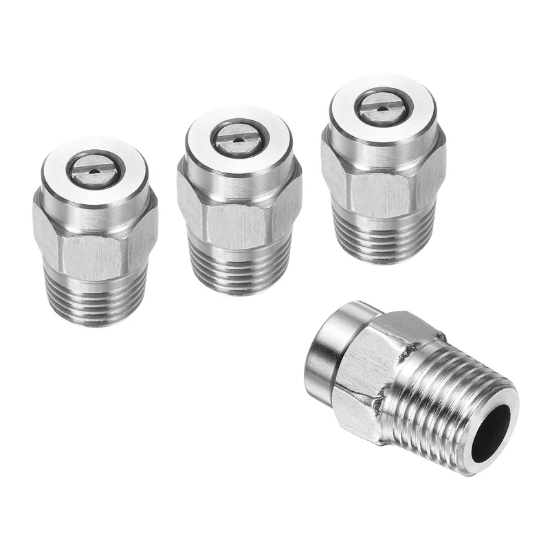 4pcs 15 Degree Surface Clean Tip 1/4 Inch NPT Male 1.236 Orifice Spray Nozzles