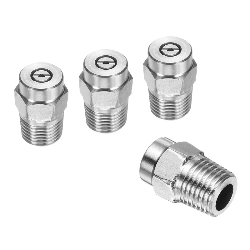 4pcs 25 Degree Surface Clean Tip 1/4 Inch NPT Male 1.514 Orifice Spray Nozzles