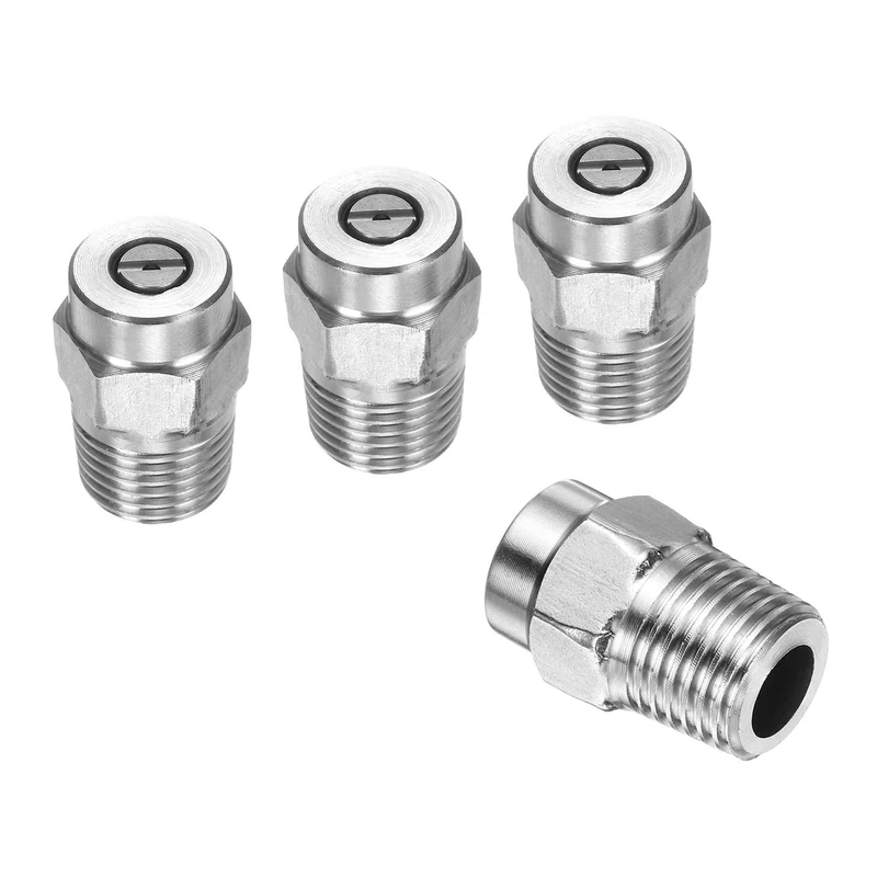 4pcs 25 Degree Surface Clean Tip 1/4 Inch NPT Male 1.236 Orifice Spray Nozzles