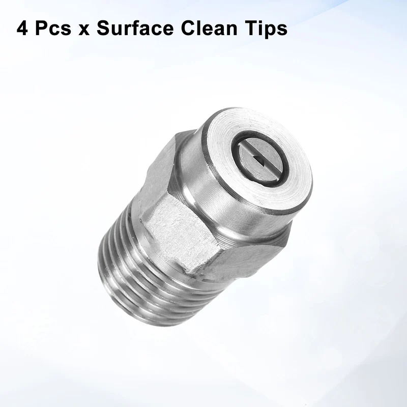 4pcs 25 Degree Surface Clean Tip 1/4 Inch NPT Male 1.236 Orifice Spray Nozzles