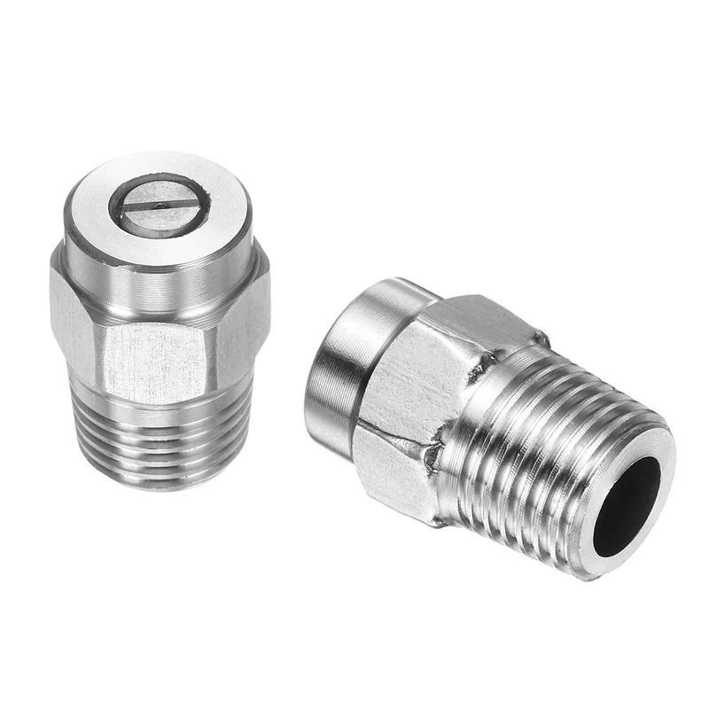 2pcs 50 Degree Surface Clean Tip 1/4 Inch NPT Male 0.977 Orifice Spray Nozzles