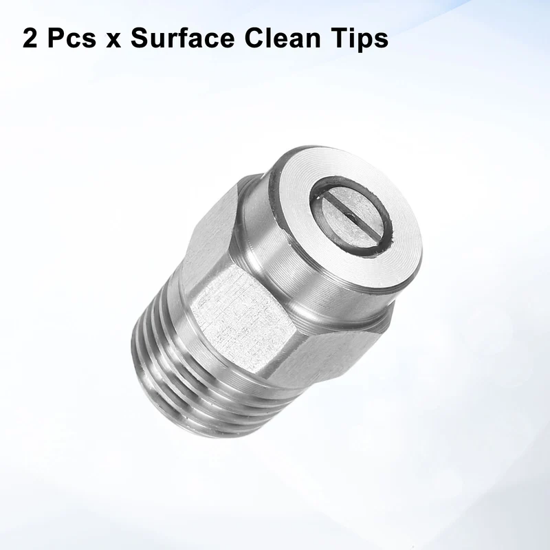 2pcs 50 Degree Surface Clean Tip 1/4 Inch NPT Male 0.977 Orifice Spray Nozzles