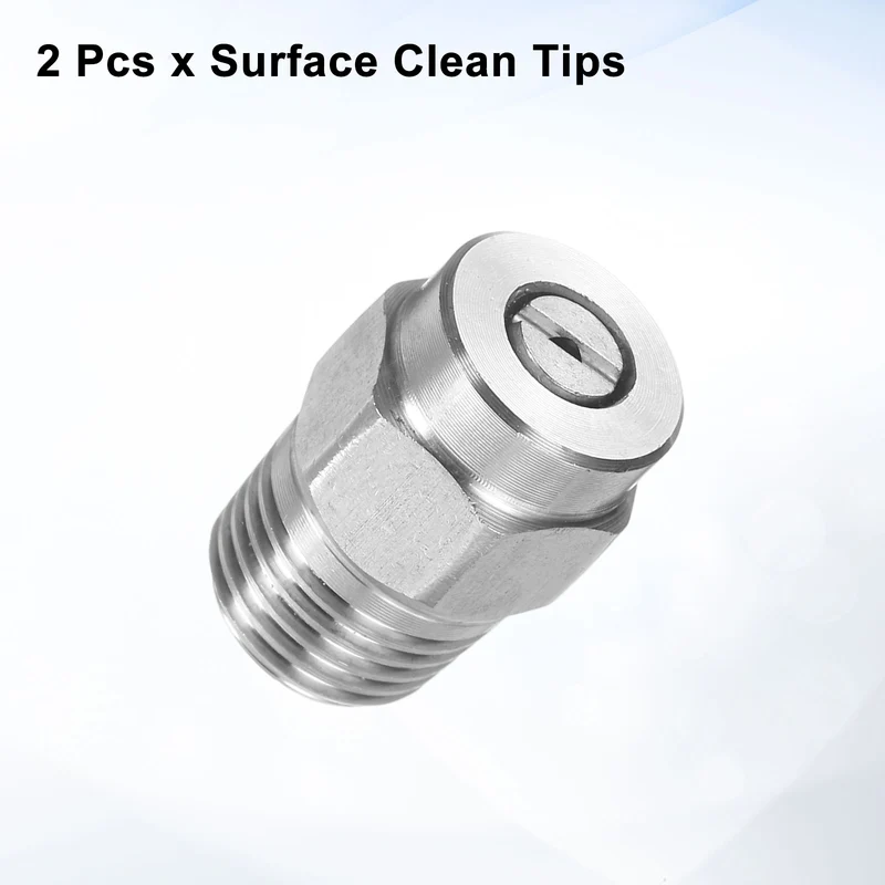 2pcs 50 Degree Surface Clean Tip 1/4 Inch NPT Male 1.449 Orifice Spray Nozzles