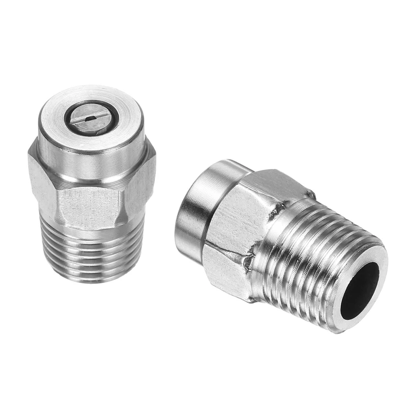 2pcs 50 Degree Surface Clean Tip 1/4 Inch NPT Male 1.07 Orifice Spray Nozzles
