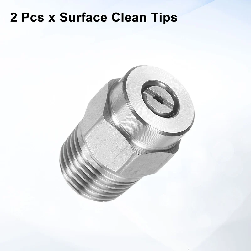 2pcs 50 Degree Surface Clean Tip 1/4 Inch NPT Male 1.514 Orifice Spray Nozzles