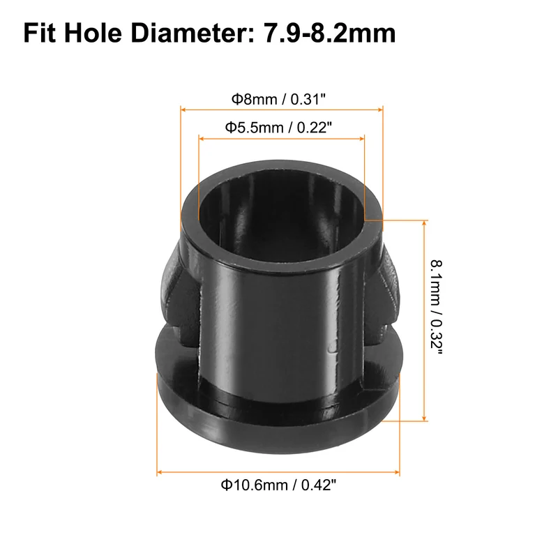 Cable Snap Bushing Grommets, 66Pcs 8mm/0.31" Mount Dia Snap Bushing Grommet