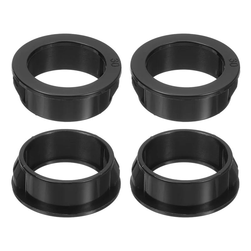12 Pcs 1-3/16" Mounting Dia Black Round Nylon Snap in Cable Grommet Protector
