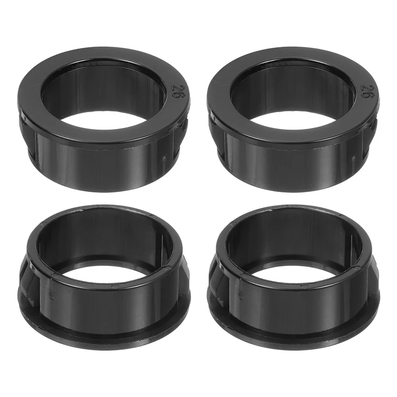 12 Pcs 1-1/32" Mounting Dia Black Round Nylon Snap in Cable Grommet Protector