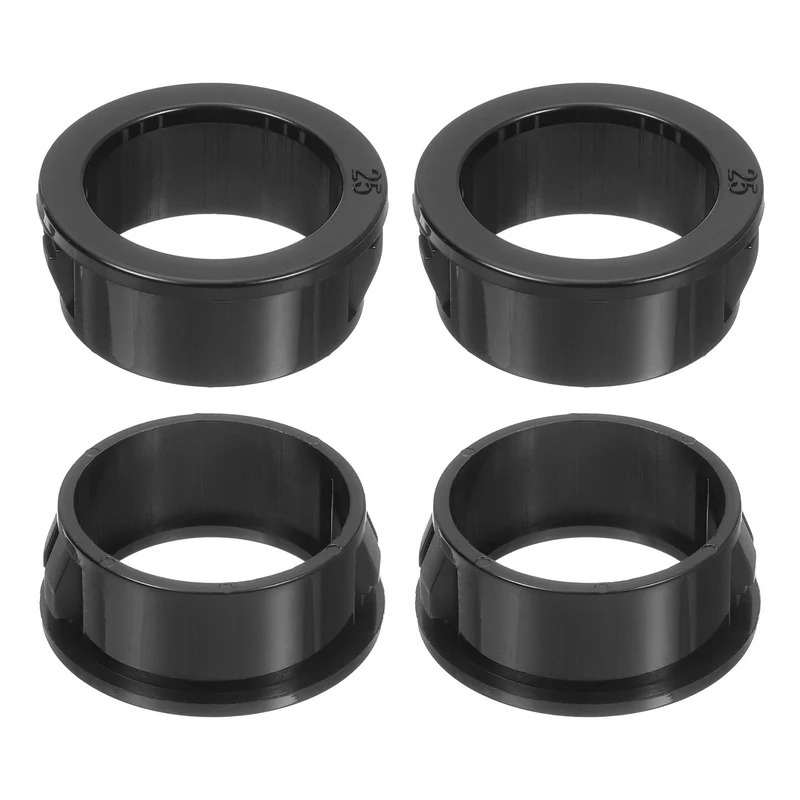 12 Pcs 1" Mounting Dia Black Round Nylon Snap in Cable Grommet Protector