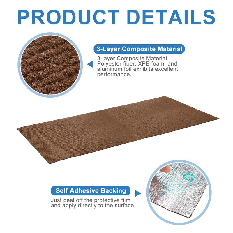 Air Conditioner Drip Cushion 39"x16"x5/32" Self-Adhesive AC Top Pad Brown