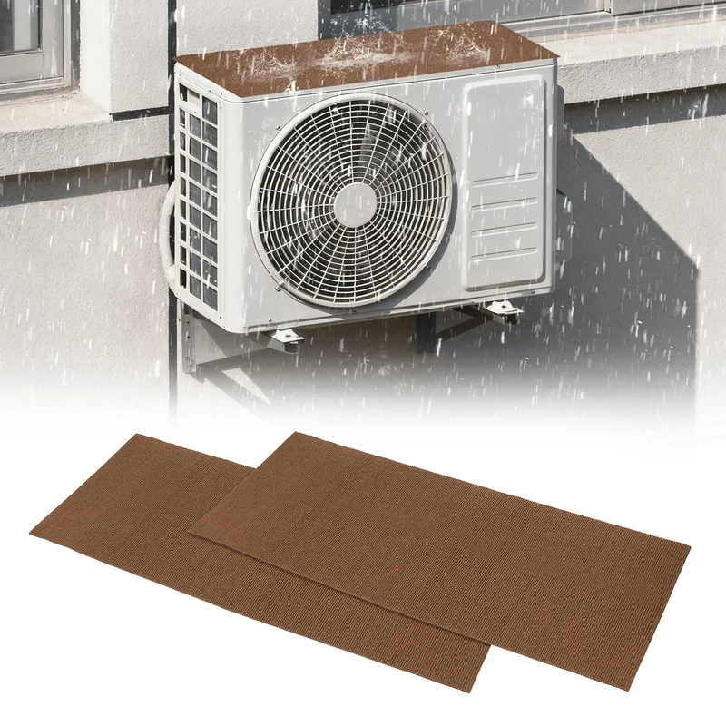 2Pcs Air Conditioner Drip Cushion 39"x16"x5/32" Self-Adhesive AC Top Pad Brown