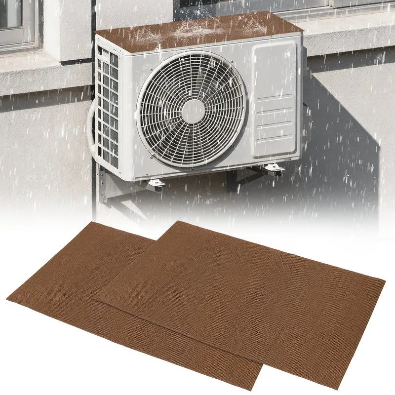 2Pcs Air Conditioner Drip Cushion 39"x24"x5/32" Self-Adhesive AC Top Pad Brown