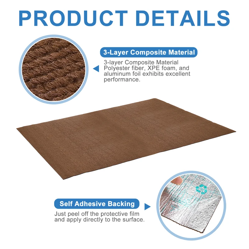 2Pcs Air Conditioner Drip Cushion 39"x24"x5/32" Self-Adhesive AC Top Pad Brown