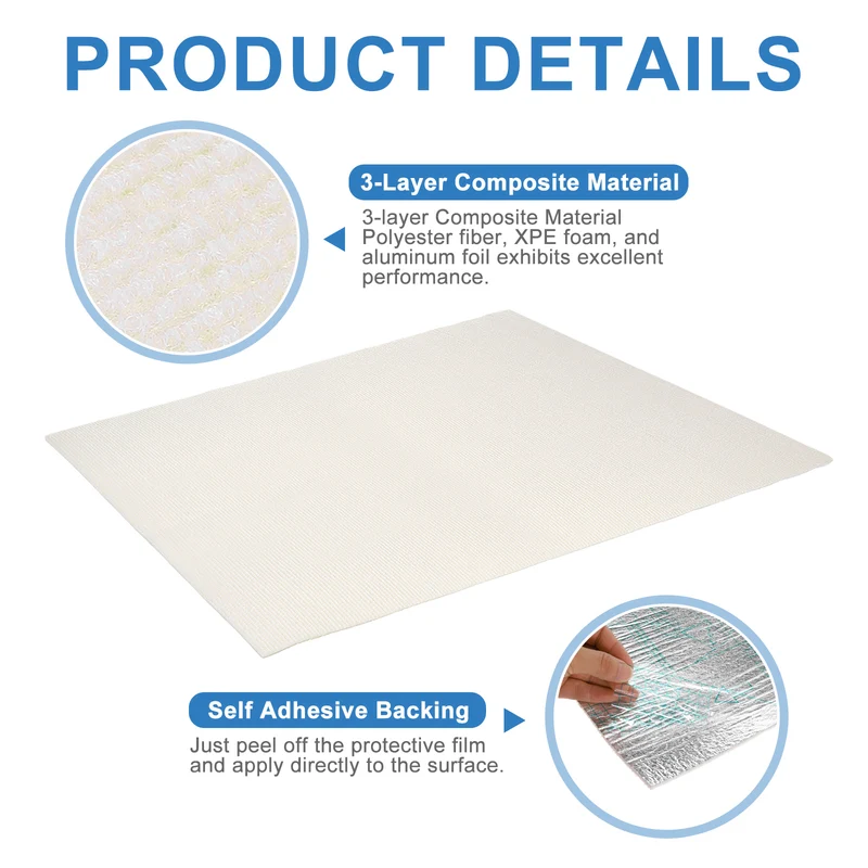 2Pcs Air Conditioner Drip Cushion 39"x24"x5/32" Self-Adhesive AC Top Pad White