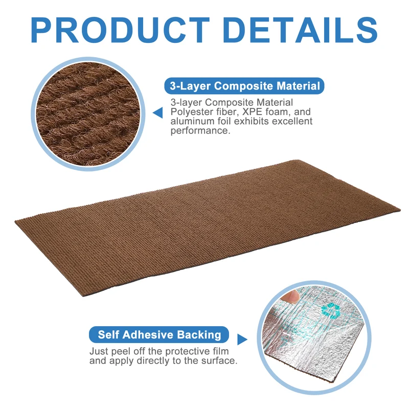 Air Conditioner Drip Cushion 24"x12"x5/32" Self-Adhesive AC Top Pad Brown