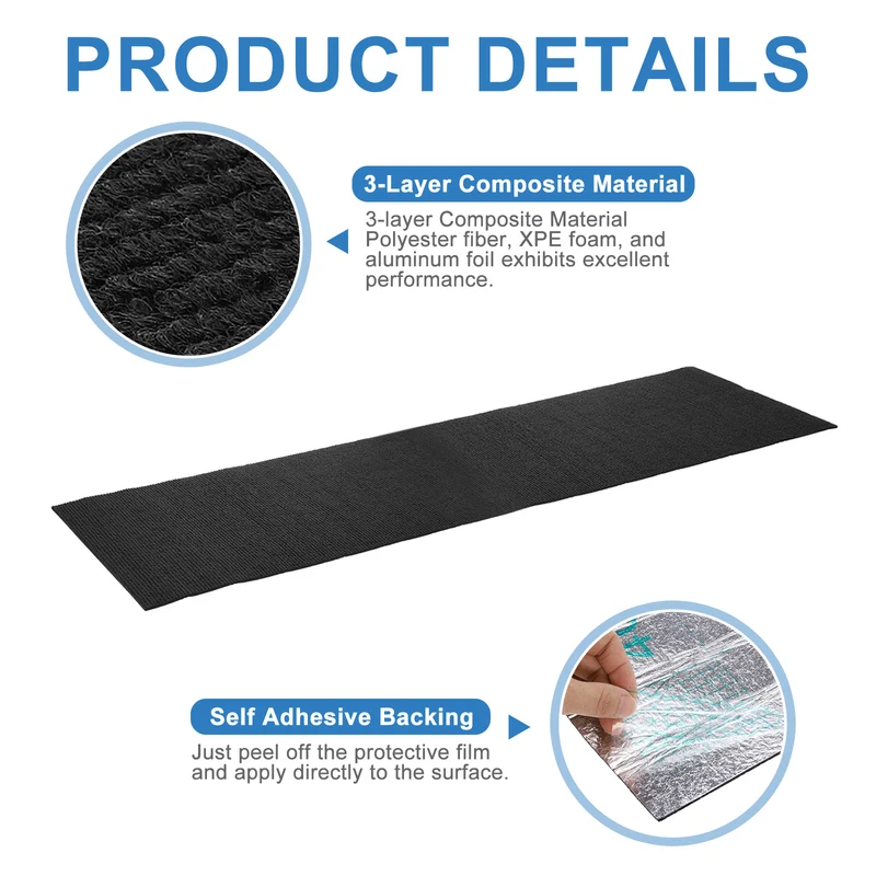 Air Conditioner Drip Cushion 39"x12"x5/32" Self-Adhesive AC Top Pad Black