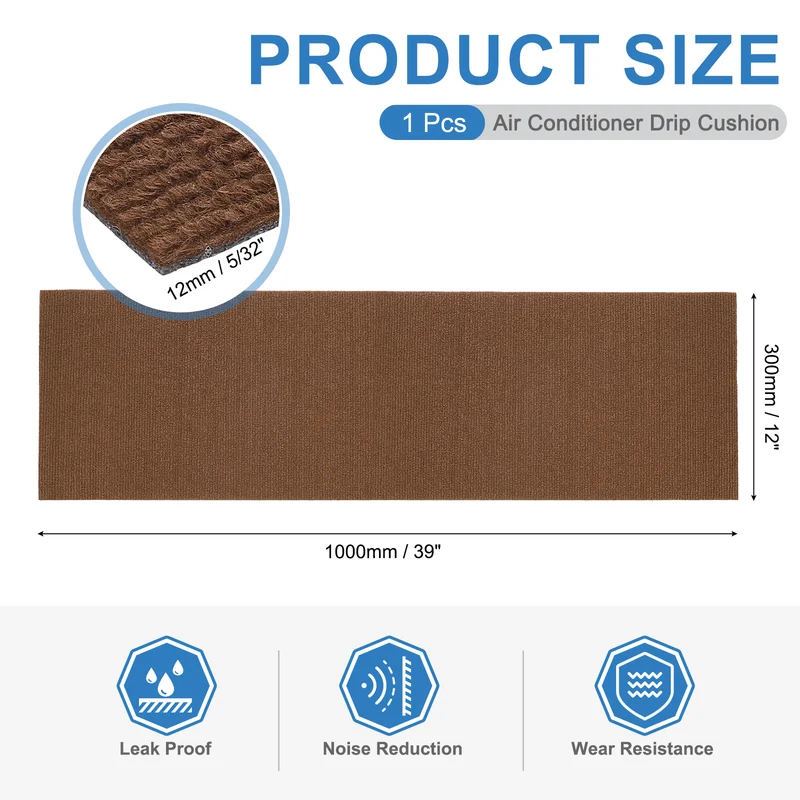 Air Conditioner Drip Cushion 39"x12"x5/32" Self-Adhesive AC Top Pad Brown
