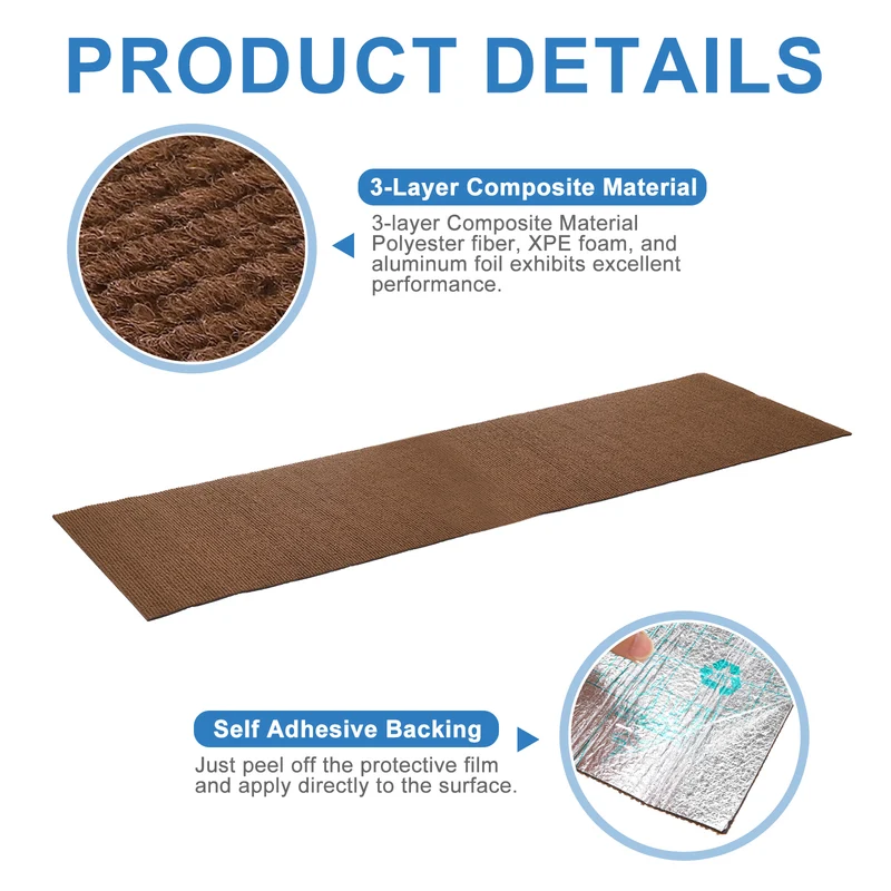 Air Conditioner Drip Cushion 39"x12"x5/32" Self-Adhesive AC Top Pad Brown