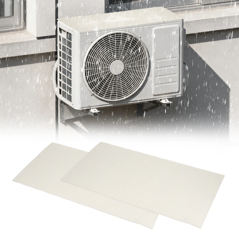 2Pcs Air Conditioner Drip Cushion 24"x12"x5/32" Self-Adhesive AC Top Pad White