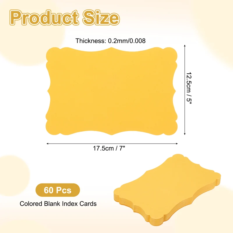 60Pcs Blank Kraft Cards Cardstock, 5x7 Inch Thick Cardstock Paper Golden