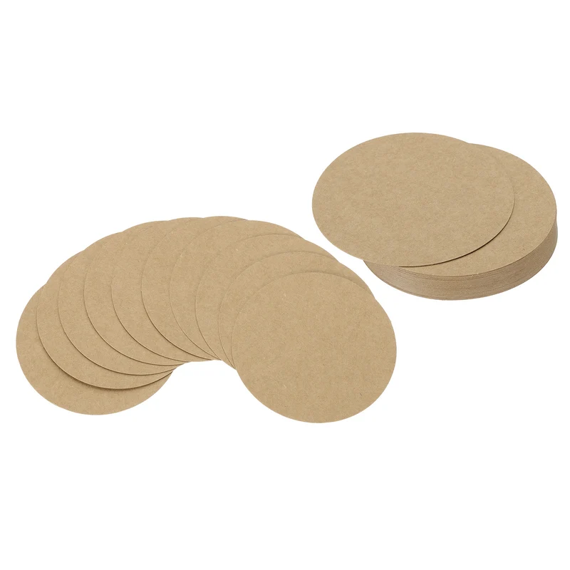 5inch Circle Card Stock, 36Pcs Cutouts Paper Thick Cardstock Coaster Kraft Color