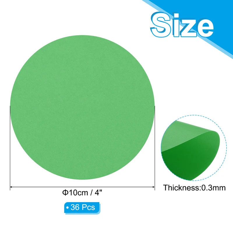 4inch Circle Card Stock, 36Pcs Cutouts Paper Thick Cardstock Coaster Green