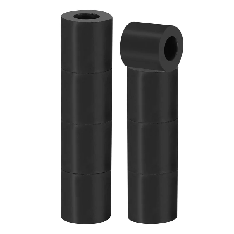 Rubber Anti-Vibration Spacer, 8 Pcs 0.8" OD x 25/64" ID x 0.8" Thickness Rubber Spacer for HVAC, Air Conditioner, Washer, Car Accessories, Black
