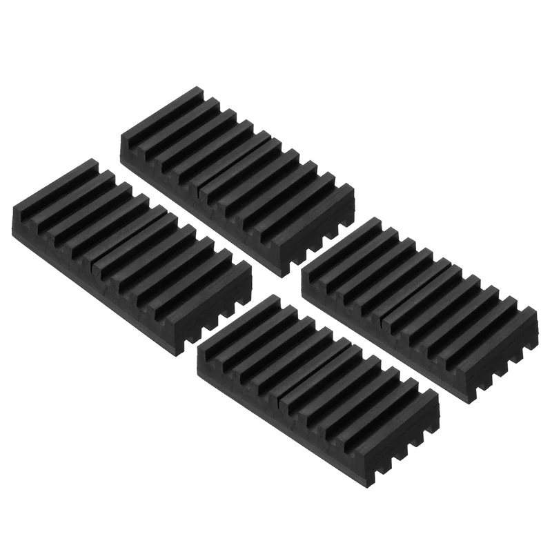 4Pcs Rubber Anti-Vibration Pads, Vibration Isolation Mats 4" x 2" x 0.8" Black