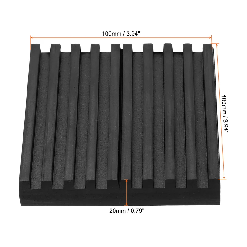 2Pcs Rubber Anti-Vibration Pads, Vibration Isolation Mats 4" x 4" x 0.8" Black
