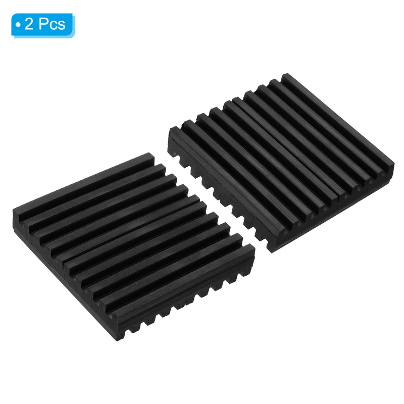 2Pcs Rubber Anti-Vibration Pads, Vibration Isolation Mats 4" x 4" x 0.8" Black