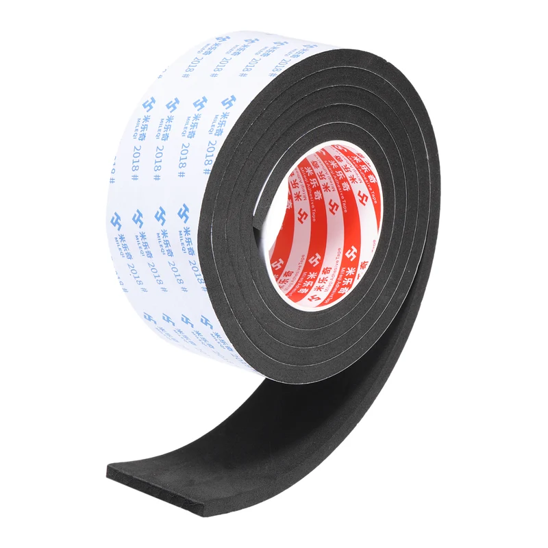 Foam Tape 60mm W x 8mm t x 2M Weather Stripping Black for Door Window